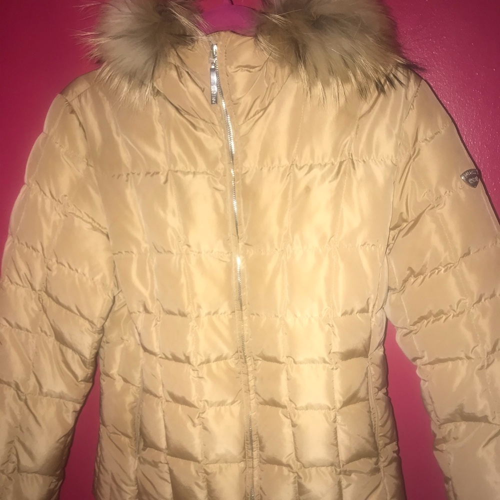 Postcard short down jacket